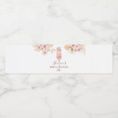 Roze Boho Roos Soiree Vrijgezellenfeest Waterfles Waterfles Etiket (Enkel label)