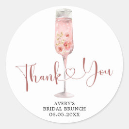 Roze Boho Rozen Soiree Bedankt Sticker