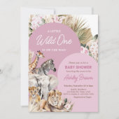 Roze Boho Safari Baby shower Kaart (Voorkant)