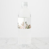 Roze Boho Safari Baby shower Waterfles Etiket (Achterkant)