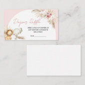 Roze Boho Safari Dieren Baby shower Luier Raffle Informatiekaartje (Voorkant / Achterkant)