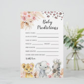 Roze Boho Safari Party Dieren Baby Voorspelling (Staand voorkant)