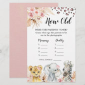 Roze Boho Safari Party Dieren Hoe oude ouders (Voorkant / Achterkant)