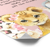 Roze Boho Safari Party Dieren Late Night Luier Poster (Hoek)