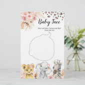 Roze Boho Safari Party Dieren Meisje Baby Gezichts (Staand voorkant)