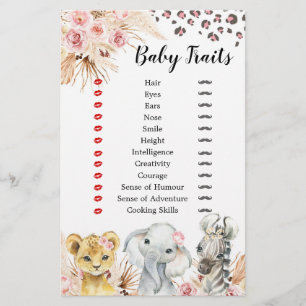 Roze Boho Safari Party Dieren Meisje Baby Traits