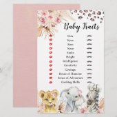 Roze Boho Safari Party Dieren Meisje Baby Traits (Voorkant / Achterkant)
