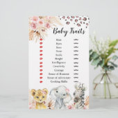 Roze Boho Safari Party Dieren Meisje Baby Traits (Staand voorkant)