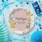 Roze Boho Safari Party Dieren Meisje Papier Bord (Feest)