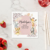 Roze Boho Safari Party Dieren Meisje Papier Servet (Insitu)