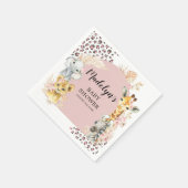 Roze Boho Safari Party Dieren Meisje Papier Servet (Hoek)