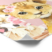 Roze Boho Safari Party Dieren Meisje Welkomstbord Poster (Hoek)