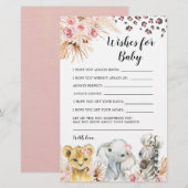 Roze Boho Safari Party Dieren Wensen voor Baby (Voorkant / Achterkant)