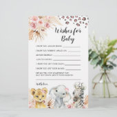 Roze Boho Safari Party Dieren Wensen voor Baby (Staand voorkant)