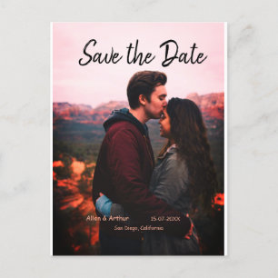 roze boho Sla de datum op QR voeg website naam fot Briefkaart