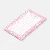 Roze Boho Spring Daisies om een lijst op te stelle Post-it® Notes (Schuin)