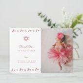 Roze Boho Star van David Jewish Bedankkaart (Staand voorkant)