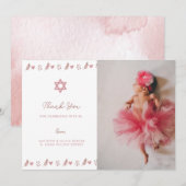 Roze Boho Star van David Jewish Bedankkaart (Voorkant / Achterkant)