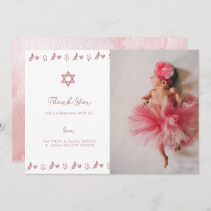 Roze Boho Star van David Jewish Bedankkaart