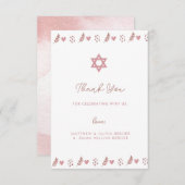 Roze Boho Star van David Jewish Hartelijk dank Bedankkaart (Voorkant / Achterkant)