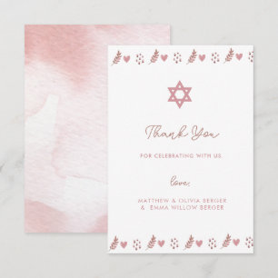 Roze Boho Star van David Jewish Hartelijk dank Bedankkaart