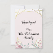 Roze Boho Stijl Bedankkaart (Voorkant)