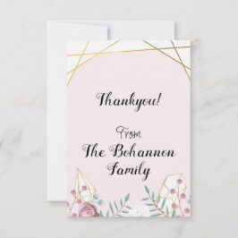 Roze Boho Stijl Bedankkaart