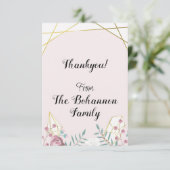 Roze Boho Stijl Bedankkaart (Staand voorkant)