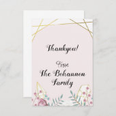 Roze Boho Stijl Bedankkaart (Voorkant / Achterkant)