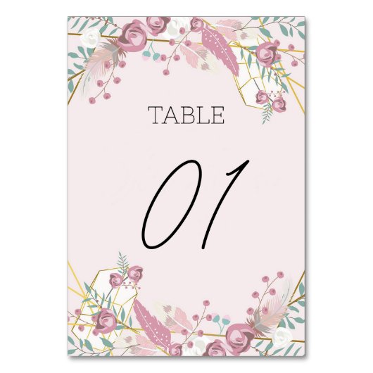 Roze Boho Stijl Kaart (Voorkant)