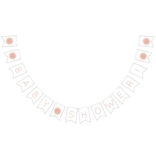 Roze Boho Sun Baby shower Bunting Flags Vlaggetjes (Alle)