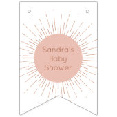 Roze Boho Sun Baby shower Bunting Flags Vlaggetjes (Tweede vlag)