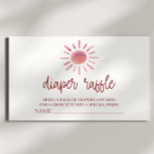 Roze Boho Sunshine Baby shower Luier Raffle Informatiekaartje