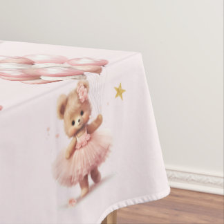 Roze Boho Teddy Bear Meisje baby shower Tafelkleed