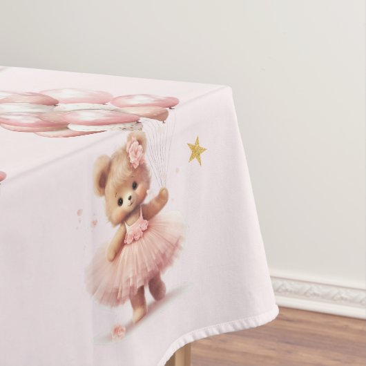 Roze Boho Teddy Bear Meisje baby shower Tafelkleed (Voorbeeld)