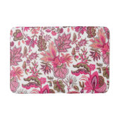 Roze Boho Vintage Bloemendruk Badmat (Voorkant)