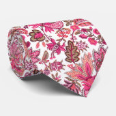Roze Boho Vintage Bloemendruk Stropdas (Opgerold)