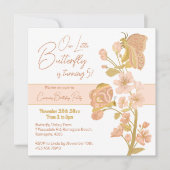 Roze Boho Vlinder Verjaardagsfeestje Kinder Kaart (Voorkant)