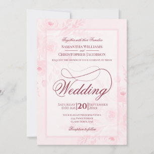 Roze Boho Waterverf Bloemrijke Fantasievolle Scrip Kaart