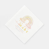 Roze Boho Waterverf Rainbow Girl Baby shower Servet (Hoek)