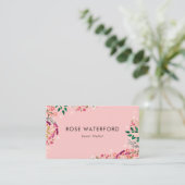 Roze Boho Wildbloemen Visitekaartje (Staand voorkant)