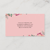 Roze Boho Wildbloemen Visitekaartje (Achterkant)
