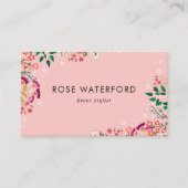  Roze Boho Wildbloemen Visitekaartje (Voorkant)