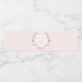 Roze Boho Wilde Bloemen Afstudeerfeest Afstuderen Waterfles Etiket (Enkel label)