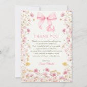 Roze Boho Wilde Bloemen Afstudeerfeest Bedankkaart (Achterkant)