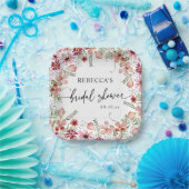 Roze Boho Wilde Bloemen Bruidsfeest Papieren Borde Papieren Bordje (Feest)