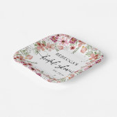 Roze Boho Wilde Bloemen Bruidsfeest Papieren Borde Papieren Bordje (Gebogen)