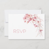 Roze Boho Wilde Bloemen RSVP Kaartje (Achterkant)