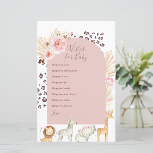 Roze Boho Wilde Dieren Wezen voor Baby (Staand voorkant)