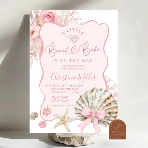 Roze Boho Zomer Strand meisje Baby Shower Kaart